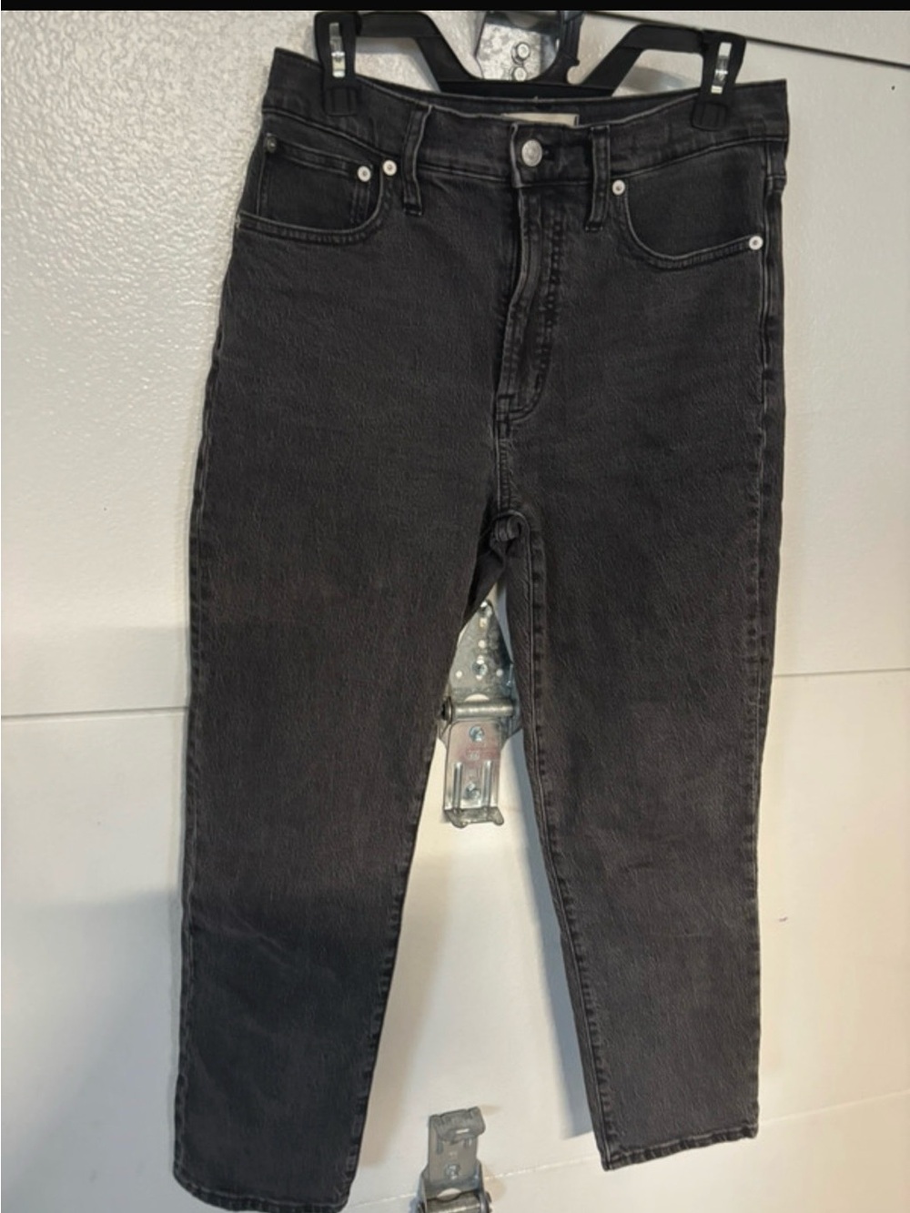 Madewell Washed Black Slim Straight Jeans